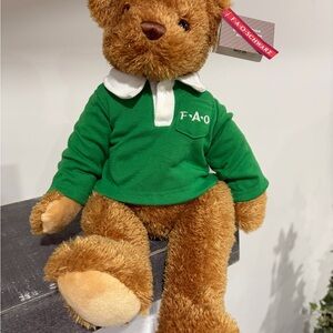 FAO Schwarz Plush Bear in Green Rugby Polo.